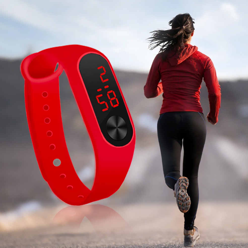 Montre LED sport numérique hommes et femmes, style bracelet fin silicone - /medias/155769948387.jpg